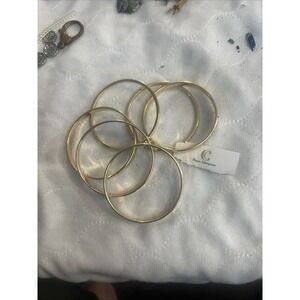 Charming Charlie Bracelets Set Of 6 Gold Tone Hypoallergenic Small In Diameter